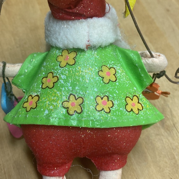 Beach Santa Christmas tree ornament fabrics hand painted holidays tree trimming - Picture 9 of 9